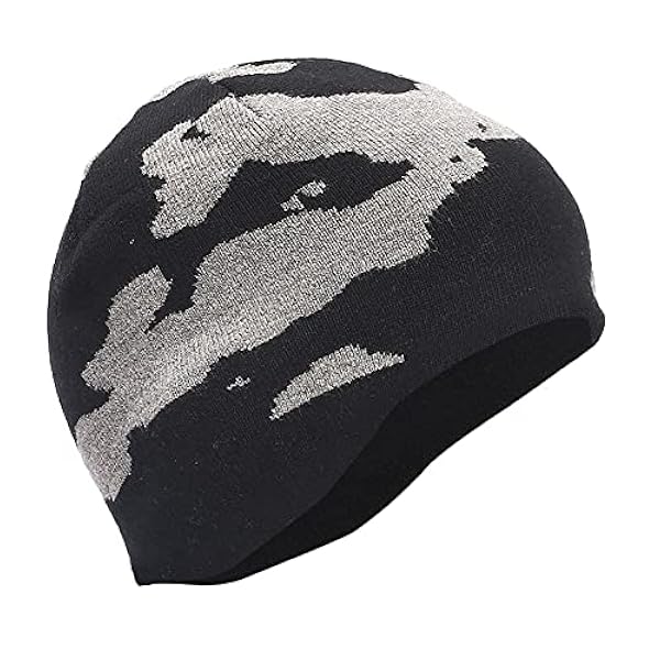AUNEVN Winter Warm Cap Dubbellaags Hoed Set Hoed Camouflage Gebreide Muts Fietsen Warm Wintersport Ski Wolf Winter Hoed Mannen/Gray/One Size